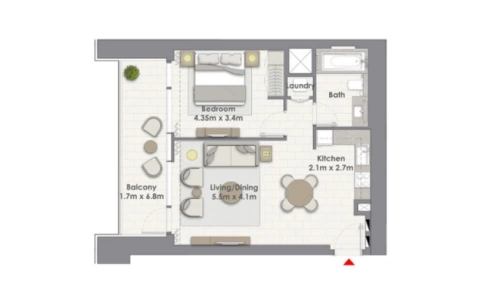 1-спальные апартаменты 77 кв.м. в ЖК Creek Rise