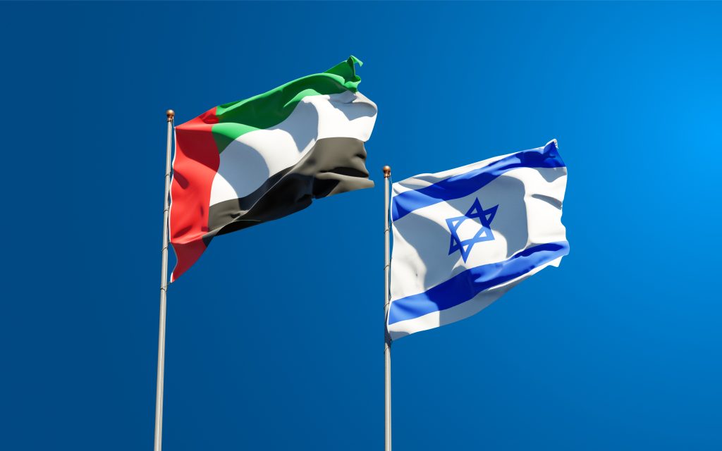 Флаги ОАЭ и Израиля